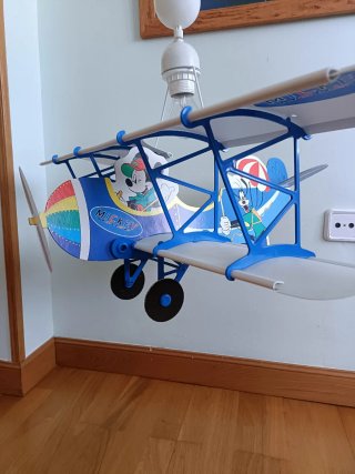 Lámpara infantil avión Mickey y Goofy