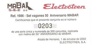 SET 2 VAGONES: TIPOJ /TIPO X RENFE H0 ELECTROTREN