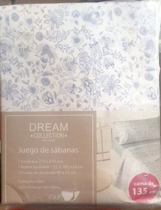 Juego Sábanas Cama 135cm Estampadas