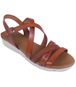 Sandalias cuero color tabaco N°41