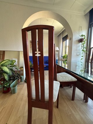 6 Sillas Comedor Vintage Madera Cerezo 90s