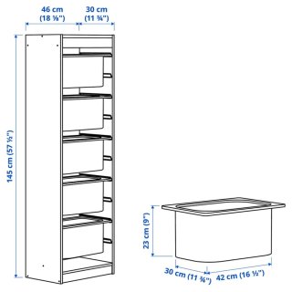 Estantería Trofast con cubos