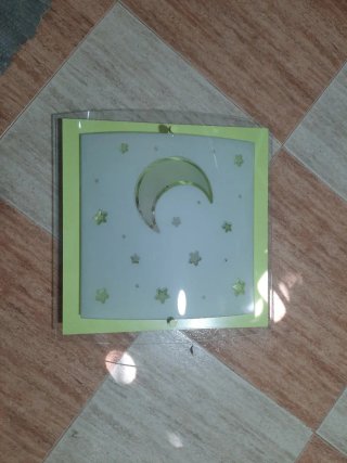 Lámpara techo infantil luna y estrellas