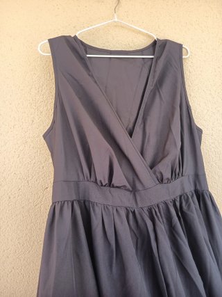 Elegante vestido negro largo talla 48/50