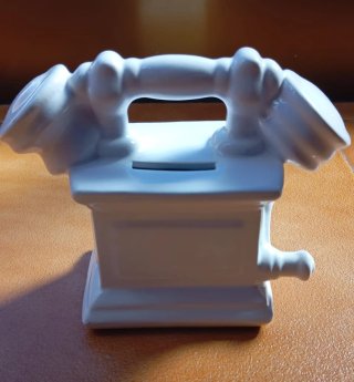 Hucha forma de teléfono antiguo Porcelana Alcobaça