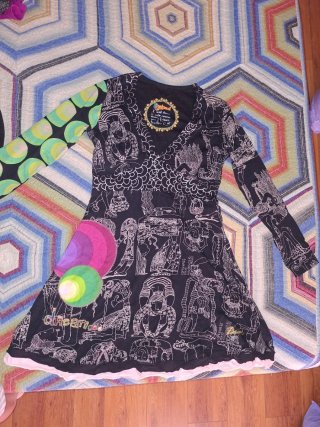 Dos Vestidos Desigual Multicolor.
