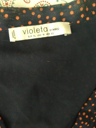 Vestido Violeta by Mango marino&lunares caldero