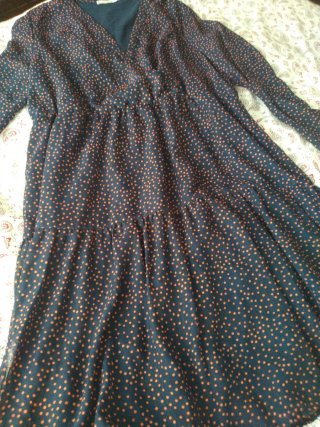 Vestido Violeta by Mango marino&lunares caldero