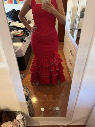 Traje de Flamenca Rojo - se ajusta del S al L