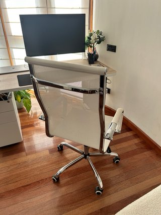 Silla blanca diseño metal acero inodidable