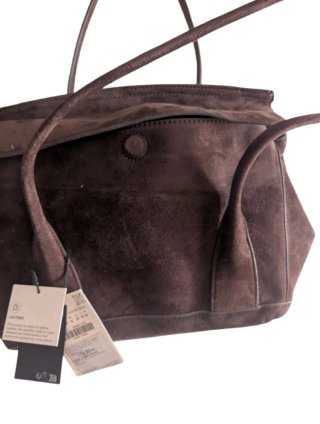 Bolso Zara Piel Ante Marrón