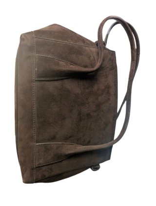 Bolso Zara Piel Ante Marrón