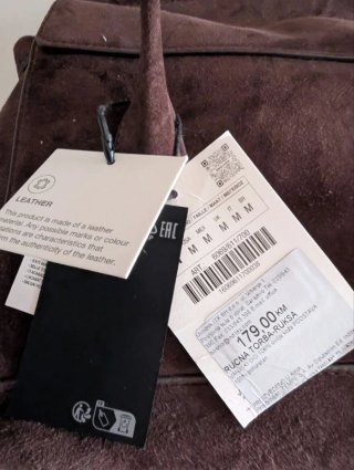Bolso Zara Piel Ante Marrón