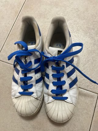 Coppia di Adidas Superstar Blu/Bianco rosa/bianco