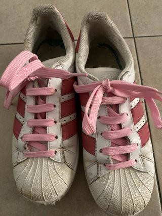 Coppia di Adidas Superstar Blu/Bianco rosa/bianco