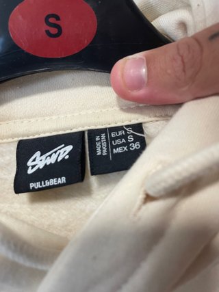 Sudadera Pull&Bear Beige Logo Talla S