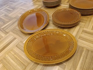 23 piezas Vajilla Pontesa Cerámica Marrón y Naranj