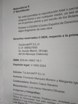 MATEMATICAS II 2º BACHILLERATO