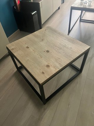 Juego 2 mesas madera y metal