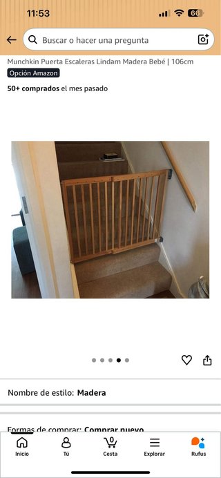 Barrera Escaleras Munchkin Lindam Madera 106cm