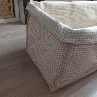 Caja de almacenaje de tela beige