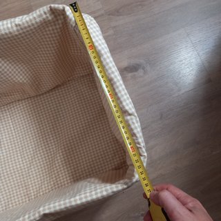 Caja de almacenaje de tela beige