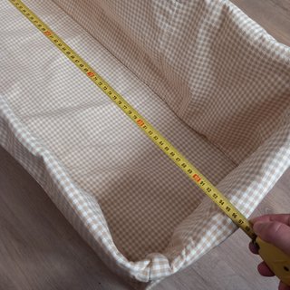 Caja de almacenaje de tela beige