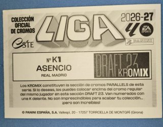 Cromo Panini EA Sports Draft 23 Asensio