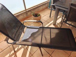 Mesa de terraza extensible cristal y metal
