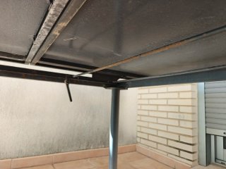 Mesa de terraza extensible cristal y metal