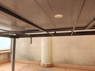 Mesa de terraza extensible cristal y metal