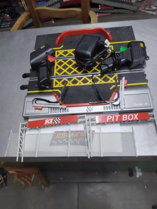 Scalextric Pit Box Pista Negra Antigua
