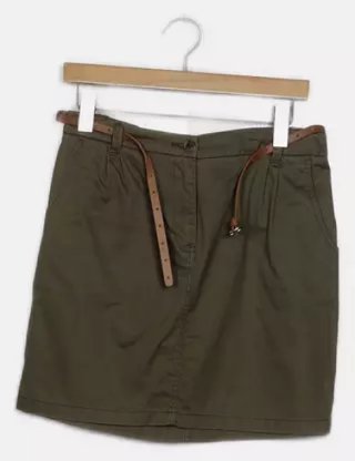 Falda Zara caqui con cinturón talla 40