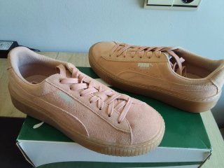 Zapatillas Puma Suede Plataforma Rosa T.37.5