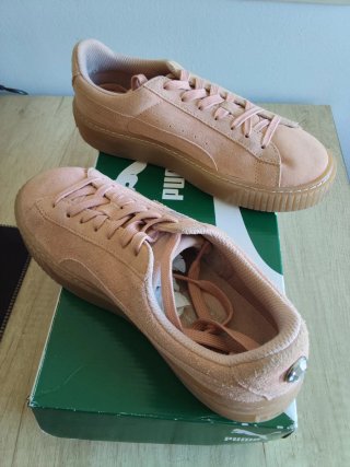 Zapatillas Puma Suede Plataforma Rosa T.37.5