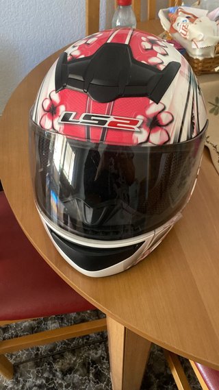 Casco Moto LS2 Flores Rosas Talla L