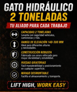 Gato Hidráulico Profesional 2 Toneladas