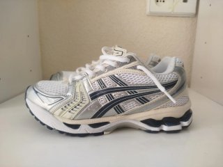 Zapatillas Asics plateadas y blancas