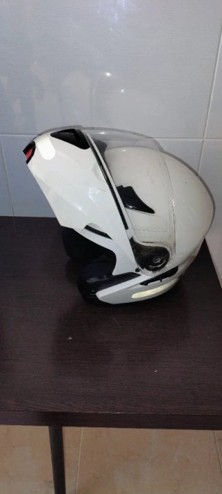 Casco de moto integral blanco