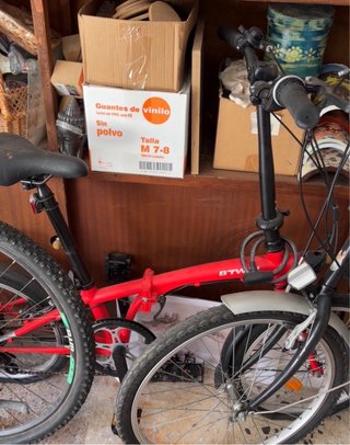 Bicicleta plegable B'TWIN roja
