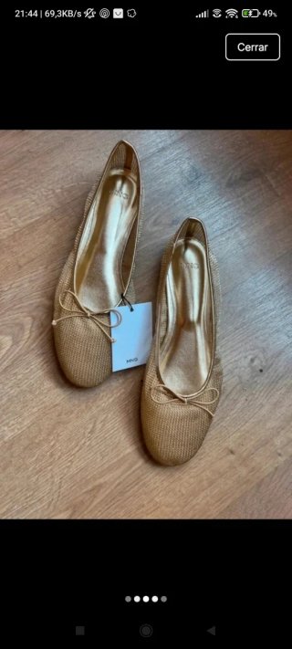 Bailarinas Mango doradas Talla 38 Nuevas