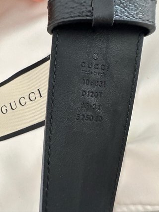 Cinturón Gucci Marmont Doble G Negro Talla 85