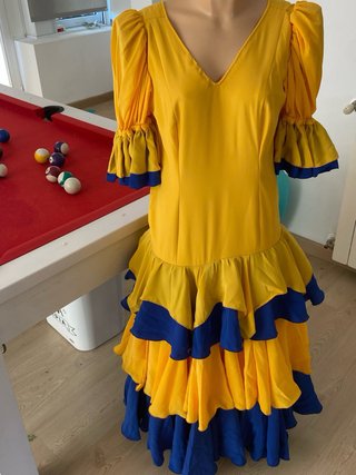 317 XXL Talla 44 Traje Rociera Amarillo y Azul