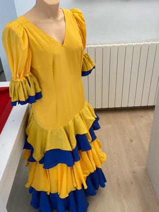 317 XXL Talla 44 Traje Rociera Amarillo y Azul