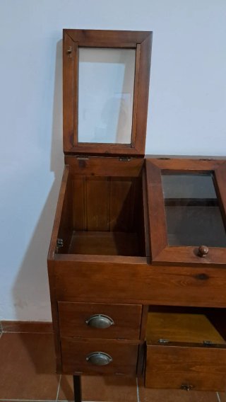 Aparador/Vitrina Madera Maciza con Cristal