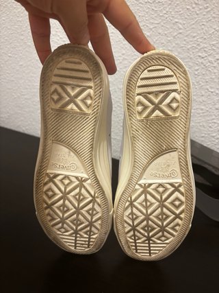 Converse Blancas Piel Talla 41 Dorado