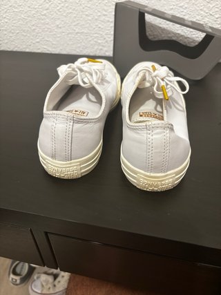 Converse Blancas Piel Talla 41 Dorado