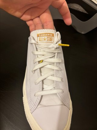 Converse Blancas Piel Talla 41 Dorado