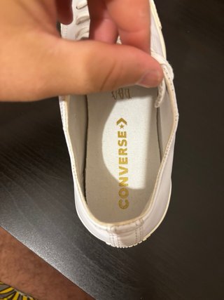 Converse Blancas Piel Talla 41 Dorado