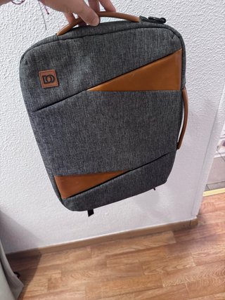Mochila Maletín Portátil Gris y Marrón